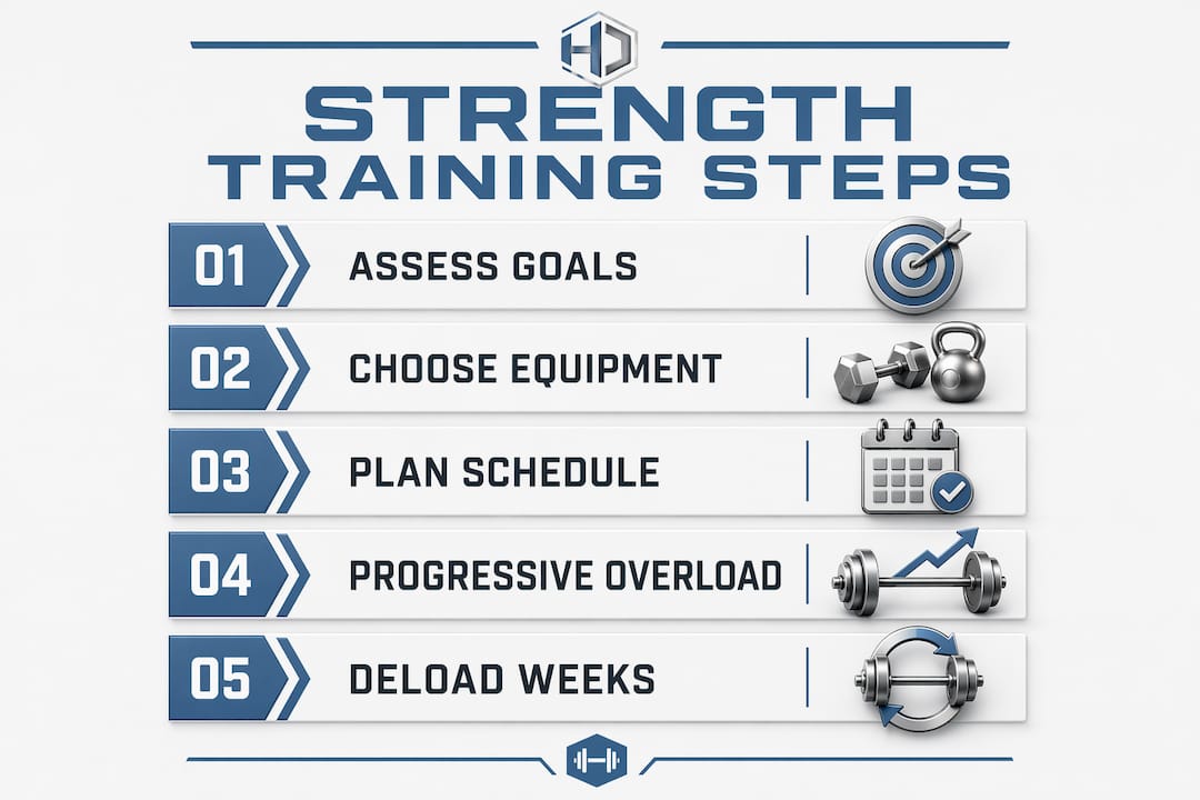 Infographic summarizing five key training steps