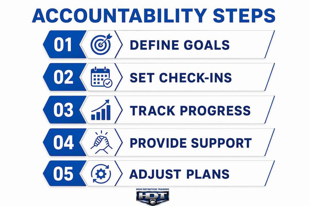 Infographic of accountability partnership steps
